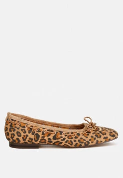 Darlow Drawstring Bow Ballerinas -Her Shoe World Darlow Leopard Drawstring Bow Ballerinas RCSH4836 leopard 3