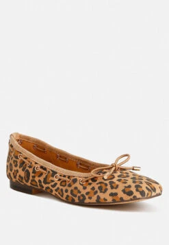 Darlow Drawstring Bow Ballerinas -Her Shoe World Darlow Leopard Drawstring Bow Ballerinas RCSH4836 leopard 8