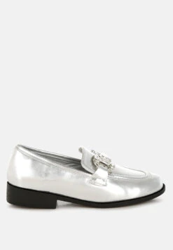 Dendron Diamante Horsebit Metallic Loafers 18 Dendron Diamante Horsebit Metallic Loafers -Her Shoe World DendronDiamanteHorsebitMetallicLoafers RCSH5256SILVER 2