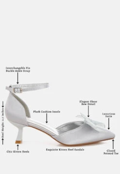Cadell Bow Detail Satin Sandals -Her Shoe World Detail 00193f15 9c16 4b13 bb51 291649529dc6