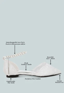 Shrami Pearl & Rhinestone Strap Flat Sandals -Her Shoe World Detail 495259c6 dd7a 46b0 9e47 8b2f2a343906