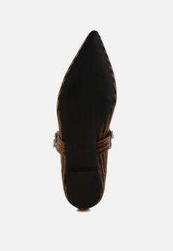 Dresden Diamante Brooch Velvet Ballerinas -Her Shoe World DresdenDiamanteBroochVelvetBallerinasRCSH5303BROWN 3 4510c307 62a1 4c91 aa30 60285f2dc2d9