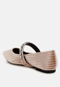 Dresden Diamante Brooch Velvet Ballerinas -Her Shoe World Dresden Diamante Brooch Velvet Ballerinas RCSH5303 BEIGE 1 408e29cd 7e08 411c ac65 1f8fa3d380ce