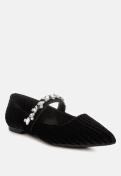 Dresden Diamante Brooch Velvet Ballerinas -Her Shoe World Dresden Diamante Brooch Velvet Ballerinas RCSH5303 BLACK 5 5e84769e cc55 47f9 9aa9 b93068ea5811