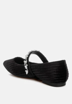 Dresden Diamante Brooch Velvet Ballerinas -Her Shoe World Dresden Diamante Brooch Velvet Ballerinas RCSH5303 BLACK 8 8995834c 09fb 49a4 b1fa dfb717f21ae2