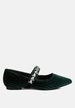 Dresden Diamante Brooch Velvet Ballerinas -Her Shoe World Dresden Diamante Brooch Velvet Ballerinas RCSH5303 GREEN 5 3bdd43b0 b846 4873 93fe e34b7a383b88