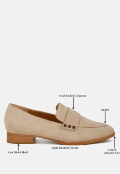 Durance Studded Genuine Suede Loafers 22 Durance Studded Genuine Suede Loafers -Her Shoe World DuranceStuddedSuedeLoafers RCSH4844 sand 1 8dc957dd 4d85 4454 8538 a5a050c5c9d1