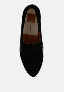 Durance Studded Genuine Suede Loafers 26 Durance Studded Genuine Suede Loafers -Her Shoe World Durance Studded Suede Loafers RCSH4844 black 11