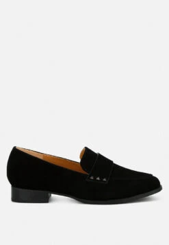 Durance Studded Genuine Suede Loafers 23 Durance Studded Genuine Suede Loafers -Her Shoe World Durance Studded Suede Loafers RCSH4844 black 13