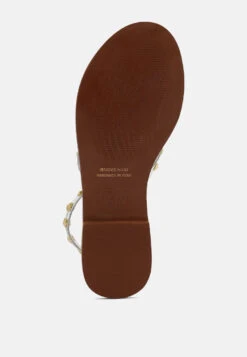 EMMETH Studs Embellished White Flat Gladiator Sandals -Her Shoe World EMMETHStudsEmbellishedWhiteFlatGladiatorSandals RCSH4104 white 1