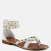 EMMETH Studs Embellished White Flat Gladiator Sandals 2 EMMETH Studs Embellished White Flat Gladiator Sandals -Her Shoe World EMMETHStudsEmbellishedWhiteFlatGladiatorSandals RCSH4104 white 8