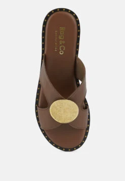 EUDORA Embellished Tan Slip-ons -Her Shoe World EUDORAEmbellishedTanSlip ons RCSH4092 TAN 7