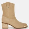 Emberly Suede Square Toe Ankle Boots 1 Emberly Suede Square Toe Ankle Boots -Her Shoe World EmberlySuedeSquareToeAnkleBootsRCSH5152BEIGE 2