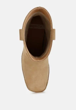 Emberly Suede Square Toe Ankle Boots 17 Emberly Suede Square Toe Ankle Boots -Her Shoe World EmberlySuedeSquareToeAnkleBootsRCSH5152BEIGE 6