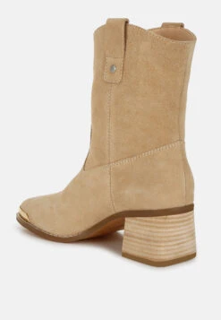 Emberly Suede Square Toe Ankle Boots 16 Emberly Suede Square Toe Ankle Boots -Her Shoe World EmberlySuedeSquareToeAnkleBootsRCSH5152BEIGE 8