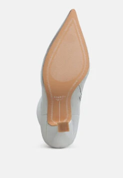 Farnak Metallic Pointed Toe Ankle Boots -Her Shoe World FarnakMetallicPointedToeAnkleBootsRCSH5023SILVER 9