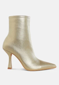 Farnak Metallic Pointed Toe Ankle Boots -Her Shoe World Farnak Metallic Pointed Toe Ankle Boots RCSH5023 GOLD 6