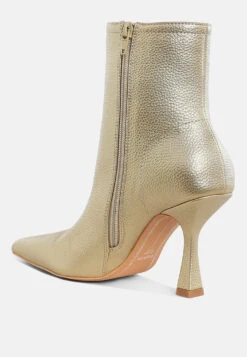 Farnak Metallic Pointed Toe Ankle Boots -Her Shoe World Farnak Metallic Pointed Toe Ankle Boots RCSH5023 GOLD 9