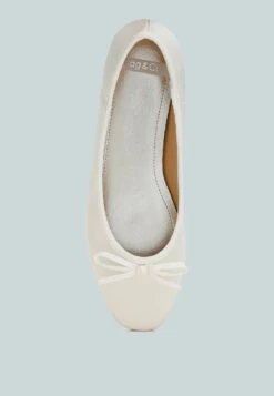 Fearless Satin Bow Embellished Ballerinas -Her Shoe World FearlessSatinBowEmbellishedBallerinas RCSH4922 white 7