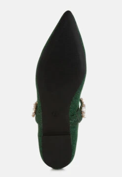 Flavia Diamante Brooch Glitter Ballerinas -Her Shoe World FlaviaDiamanteBroochGlitterBallerinasRCSH5302GREEN 2 6ee32ab3 a029 4737 8755 27ab586107b1