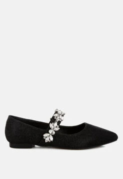 Flavia Diamante Brooch Glitter Ballerinas -Her Shoe World Flavia Diamante Brooch Glitter Ballerinas RCSH5302 BLACK 5 f925c112 b560 4640 b313 770af90f5f9c