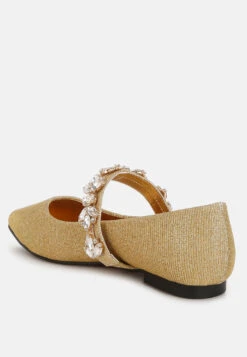 Flavia Diamante Brooch Glitter Ballerinas -Her Shoe World Flavia Diamante Brooch Glitter Ballerinas RCSH5302 GOLD 8 838ad45f dd4f 4a21 b893 edfbe647466f