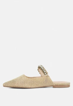 GEODE Pearl Embellished Slip On Mules In Beige -Her Shoe World GEODEPearlEmbellishedSlipOnMules RCSH3111 beige 10