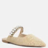 GEODE Pearl Embellished Slip On Mules In Beige -Her Shoe World GEODEPearlEmbellishedSlipOnMules RCSH3111 beige 9