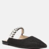 GEODE Pearl Embellished Slip On Mules In Black 1 GEODE Pearl Embellished Slip On Mules In Black -Her Shoe World GEODEPearlEmbellishedSlipOnMules RCSH3111 black 3