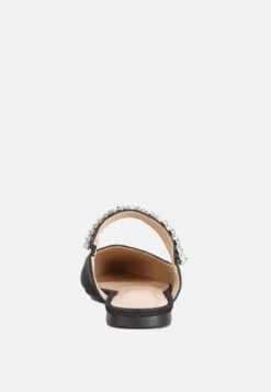 GEODE Pearl Embellished Slip On Mules In Black -Her Shoe World GEODEPearlEmbellishedSlipOnMules RCSH3111 black 7