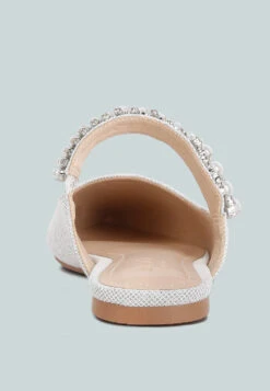 GEODE Pearl Embellished Slip On Mules In Silver -Her Shoe World GEODEPearlEmbellishedSlipOnMulesInSilver RCSH3111 silver 6