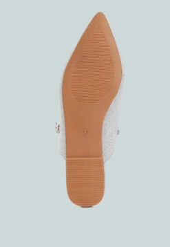 GEODE Pearl Embellished Slip On Mules In Silver -Her Shoe World GEODEPearlEmbellishedSlipOnMulesInSilver RCSH3111 silver 8