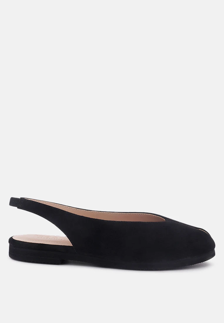 GRETCHEN Black Slingback Flat Sandals 4 GRETCHEN Black Slingback Flat Sandals - Image 2