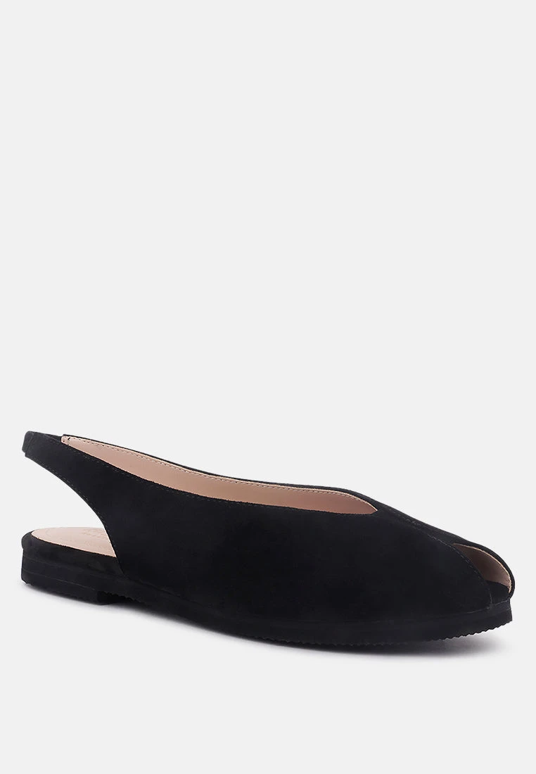 GRETCHEN Black Slingback Flat Sandals 3 GRETCHEN Black Slingback Flat Sandals