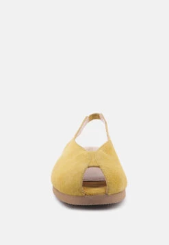 GRETCHEN Mustard Slingback Flat Sandals -Her Shoe World GRETCHENMustardSlingbackFlatSandals RCSH2032 Mustard 5 553e6d6c 1703 4a66 8069 f4025901998b