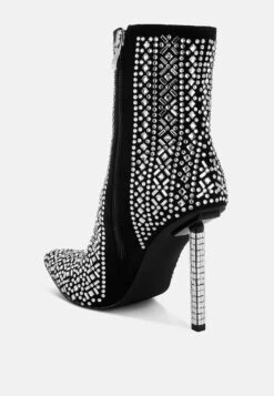 Gem Blaze Patterned Rhinestones Detail Stiletto Boots -Her Shoe World GemBlazePatternedRhinestonesDetailStilettoBootsRCSH5212BLACK 3 3e80d4a0 ac30 49d6 bebc f4f3da8db4c1