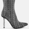 Gem Blaze Patterned Rhinestones Detail Stiletto Boots 1 Gem Blaze Patterned Rhinestones Detail Stiletto Boots -Her Shoe World GemBlazePatternedRhinestonesDetailStilettoBootsRCSH5212BLACK 7