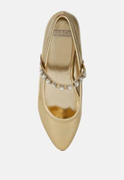 Gloxinia Metallic Mary Jane Ballerinas -Her Shoe World GloxiniaMetallicMaryJaneBallerinas RCSH4970GOLD 6