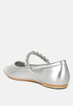Gloxinia Metallic Mary Jane Ballerinas -Her Shoe World Gloxinia Metallic Mary Jane Ballerinas RCSH4970 SILVER 2