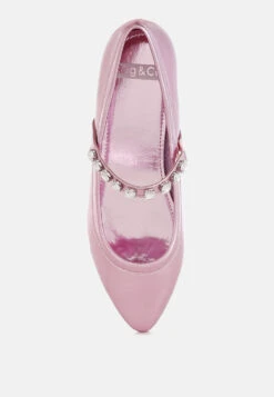 Gloxinia Metallic Mary Jane Ballerinas -Her Shoe World Gloxinia Metallic Mary Jane Ballerinas RCSH4970 PINK 1