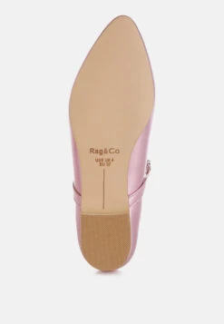 Gloxinia Metallic Mary Jane Ballerinas -Her Shoe World Gloxinia Metallic Mary Jane Ballerinas RCSH4970 PINK 2