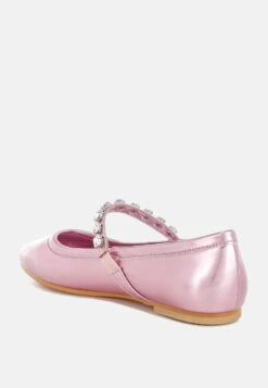 Gloxinia Metallic Mary Jane Ballerinas -Her Shoe World Gloxinia Metallic Mary Jane Ballerinas RCSH4970 PINK 8