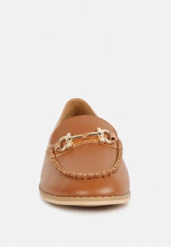 HOLDA Horsebit Embellished Loafers With Stitch Detail In Tan -Her Shoe World HOLDAHorsebitEmbelishedLoafersWithStitchDetailinTanRCSH4129Tan 1 4