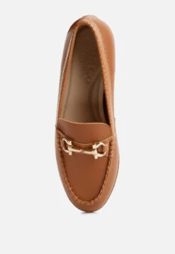 HOLDA Horsebit Embellished Loafers With Stitch Detail In Tan -Her Shoe World HOLDAHorsebitEmbelishedLoafersWithStitchDetailinTanRCSH4129Tan 1 7