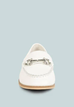HOLDA Horsebit Embellished Loafers With Stitch Detail In Off White -Her Shoe World HOLDAHorsebitEmbellishedLoaferswithStitchDetailinOffWhiteRCSH4129OFFWhite 7