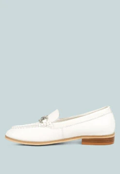 HOLDA Horsebit Embellished Loafers With Stitch Detail In Off White -Her Shoe World HOLDAHorsebitEmbellishedLoaferswithStitchDetailinOffWhiteRCSH4129OFFWhite 8