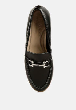 HOLDA Horsebit Embellished Loafers With Stitch Detail In Black -Her Shoe World HOLDAHorsebitEmbellishedLoaferswithStitchdetailinBlackRCSH4129 BLACK 8