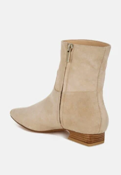 Hakra Flared Heel Suede Boots 24 Hakra Flared Heel Suede Boots -Her Shoe World Hakra Flared Heel Suede Boots RCSH5154 BEIGE 3