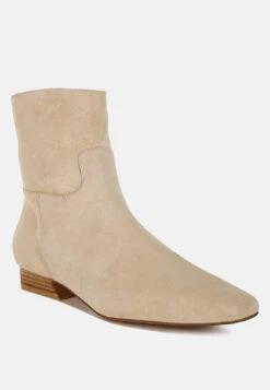Hakra Flared Heel Suede Boots 23 Hakra Flared Heel Suede Boots -Her Shoe World Hakra Flared Heel Suede Boots RCSH5154 BEIGE 9