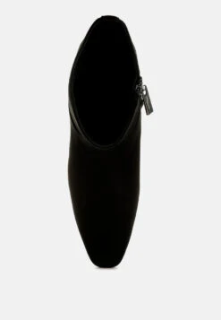 Hakra Flared Heel Suede Boots 30 Hakra Flared Heel Suede Boots -Her Shoe World Hakra Flared Heel Suede Boots RCSH5154 BLACK 2